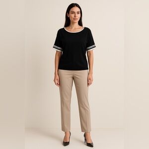 New York & Company by Gabrielle Union Black Knit Top Size L